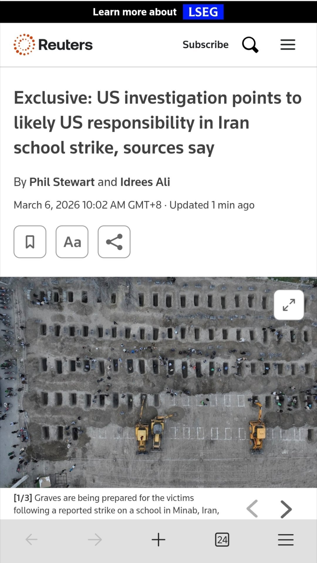 伊朗外长拒绝与美国谈判¹ 路透社刚报道，伊朗175个小学女生“很可能”就是美国“