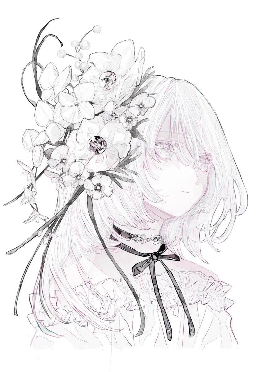 插画｜素材｜头像｜氛围感女头｜审美累积插画师：シノア女生头像情感热点创作激励计划