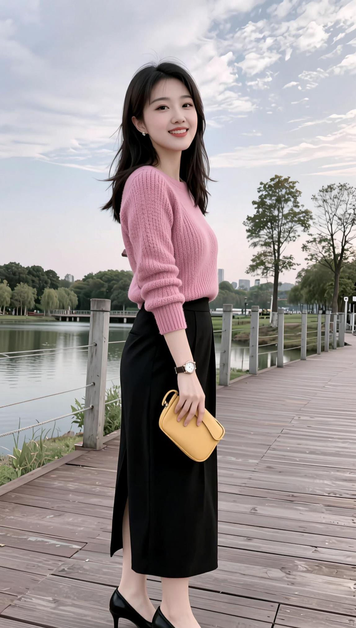 AI湖畔淑女照 抖音ai创作