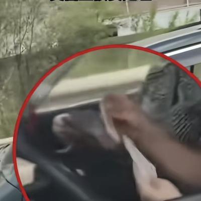 甘肃兰州，一男子在高速上开车，因为前面有树倒在路上，出现拥堵，恢复正常后，男子发