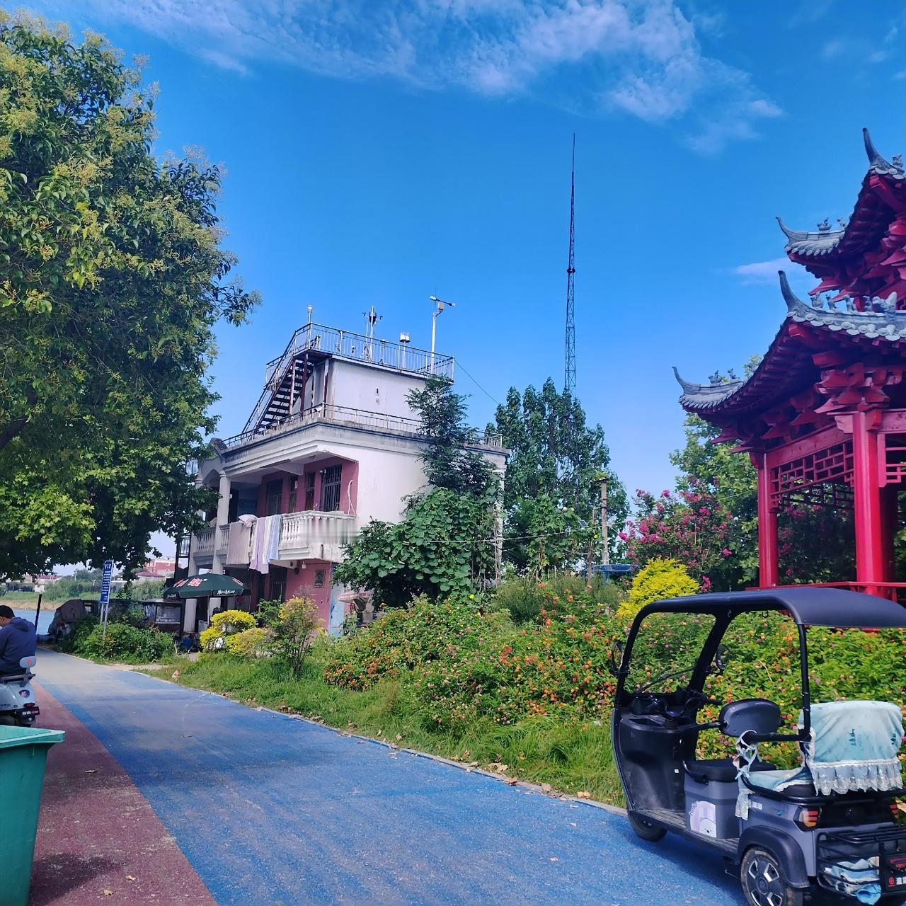 前天上午去沈丘大闸公园散步，看到立秋后的大闸公美景，拿起手机随手拍了两张照片，与