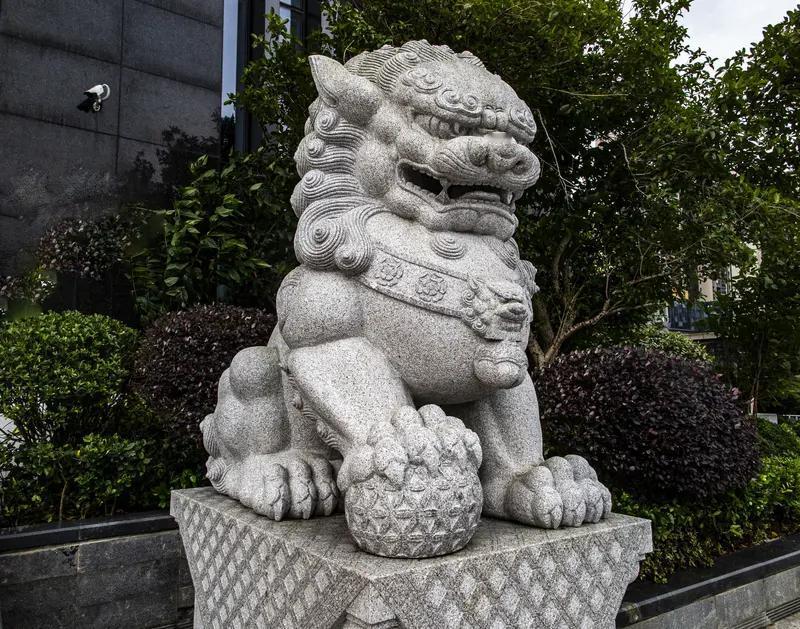 错放狮子会出大事的
我们村，
有个暴发户，
就新建了别墅，
然后门口摆了两个石狮