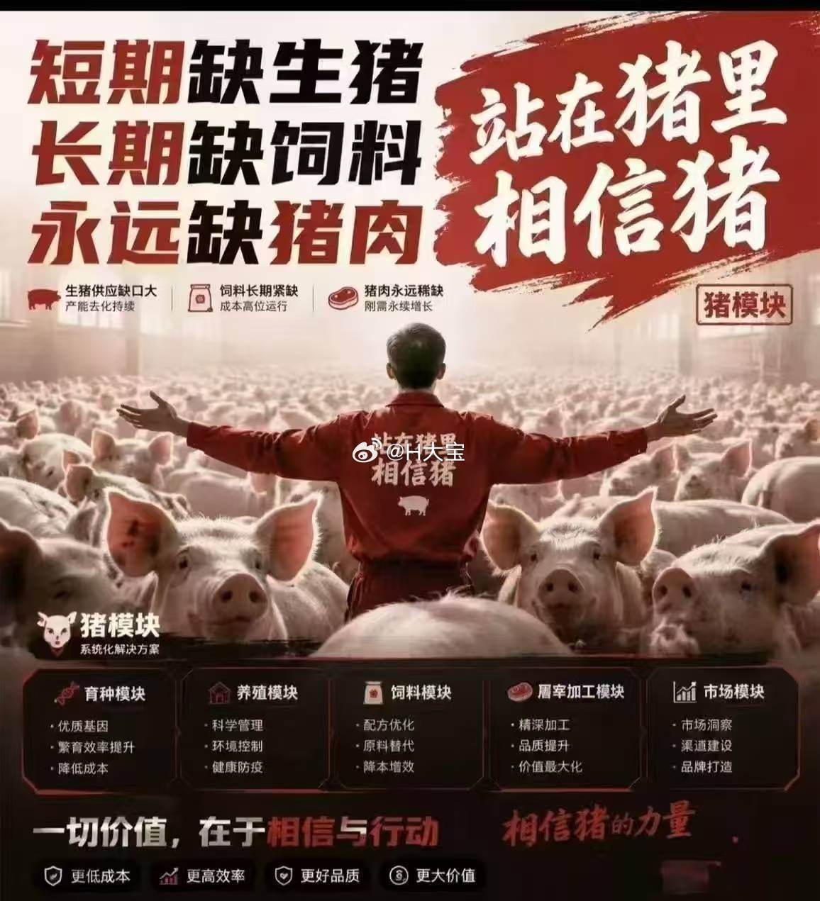 从明天开始，不吃猪肉了，多吃牛肉。做空猪肉。啥时候光涨了，再吃