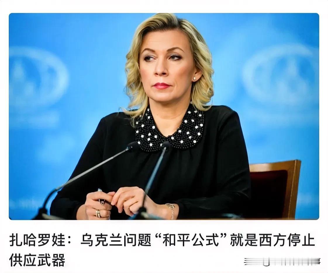 扎哈罗娃：乌克兰问题“和平公式”就是西方停止供应武器

“伟大的坦白！‘和平公式