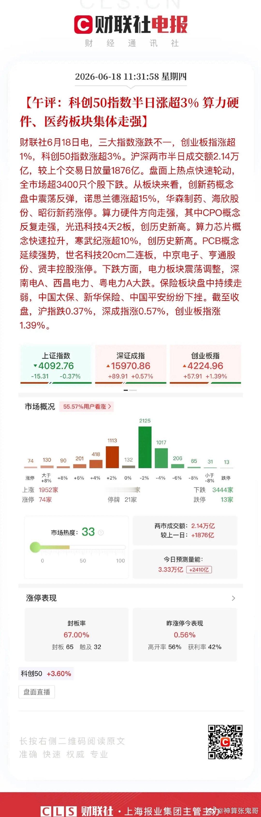 午评，科技发端午节红包！高盛发文到2030年token需求要增长24倍，算力股又