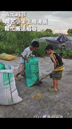 “人怎么能这么聪明！”口西吉安，农忙时节两男孩想帮忙干活，而谷物袋太重，他们根本