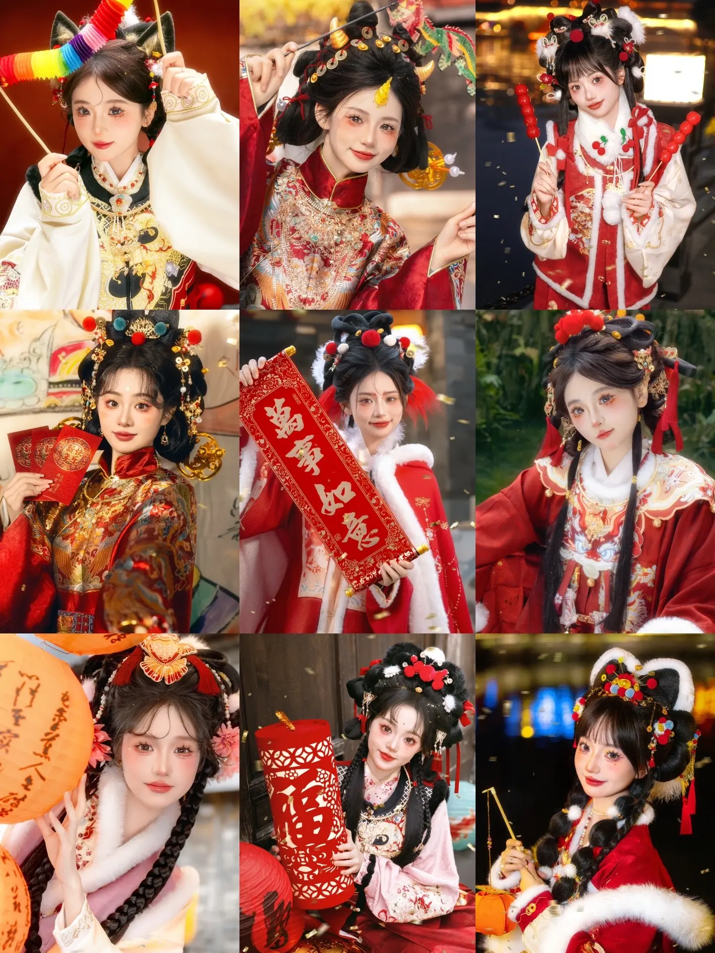 九宫格都放不下成都新年汉服风格！谁还没来拍新年预制朋友圈照片！
