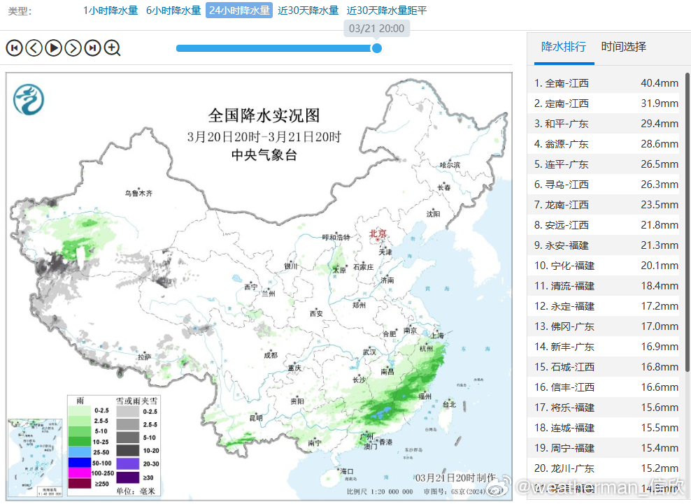 【雨雪】昨晚到今天，南方的降雨减弱。但今晚到明天降雨再次发展增多，从西南到江南还