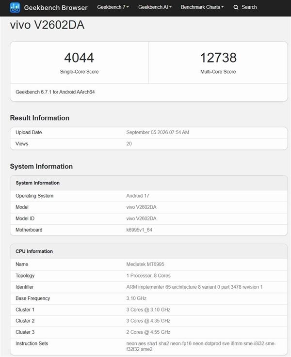 联发科新王炸天玑9600 Pro 跑分曝光！工程机单核直接冲破 4000 大关，