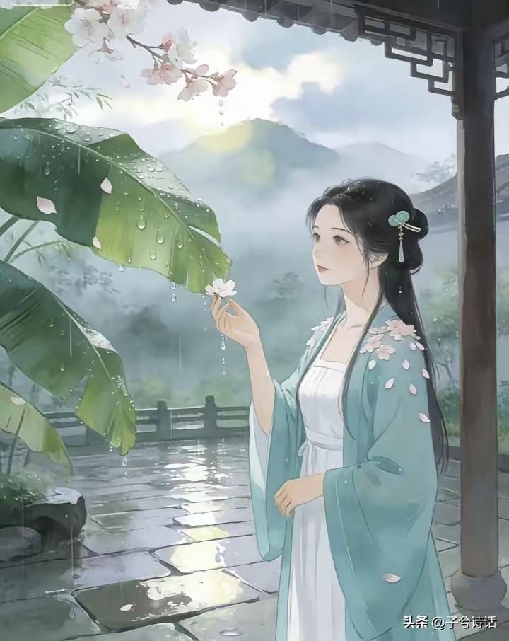 塞鸿秋·春雨新晴
晓烟散尽雨初歇，
庭芜回暖风轻掠。
青青草色晴光叠，
残香浥露