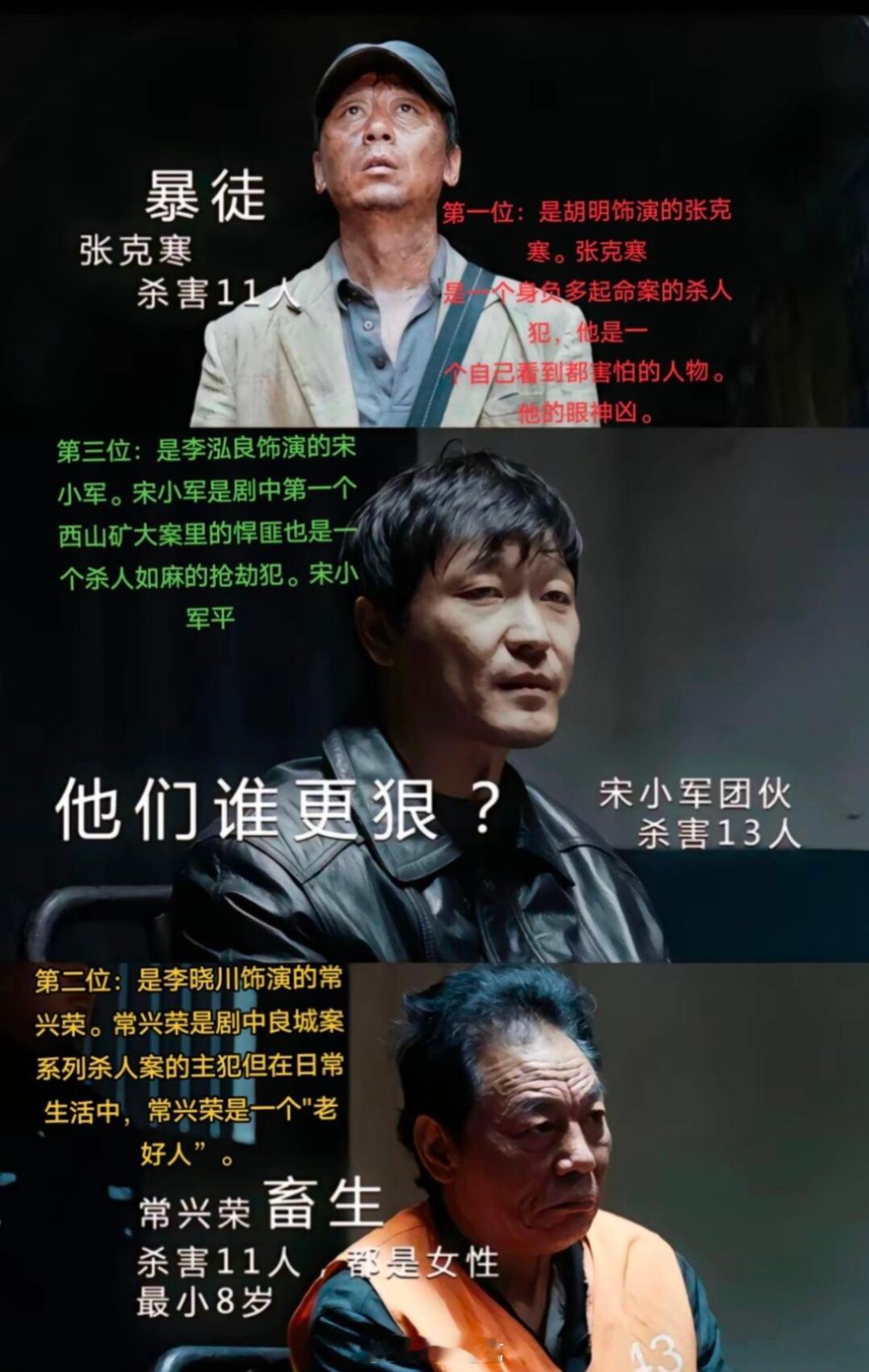 电视剧《我是刑警》中的三个悍匪 你觉得他们哪个更狠？ 
