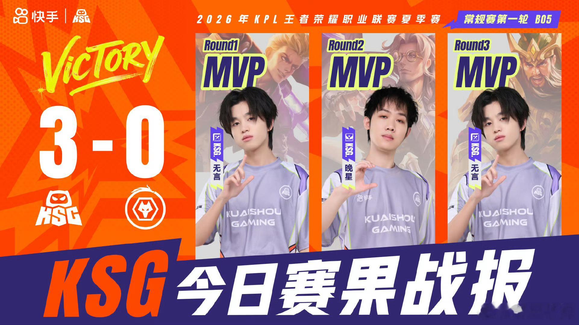 KSG新赛季开门红.无言顶级关羽 这个小无言太牛啦恭喜KSG3比0战胜狼队拿下夏