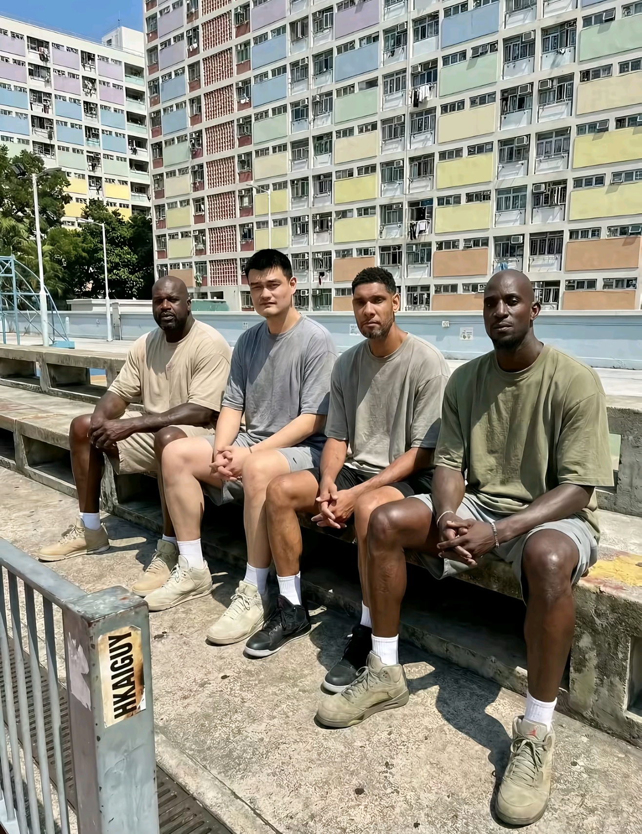 我就一个问题我跟他们四个人组队能不能拿下 NBA 总冠军？ 