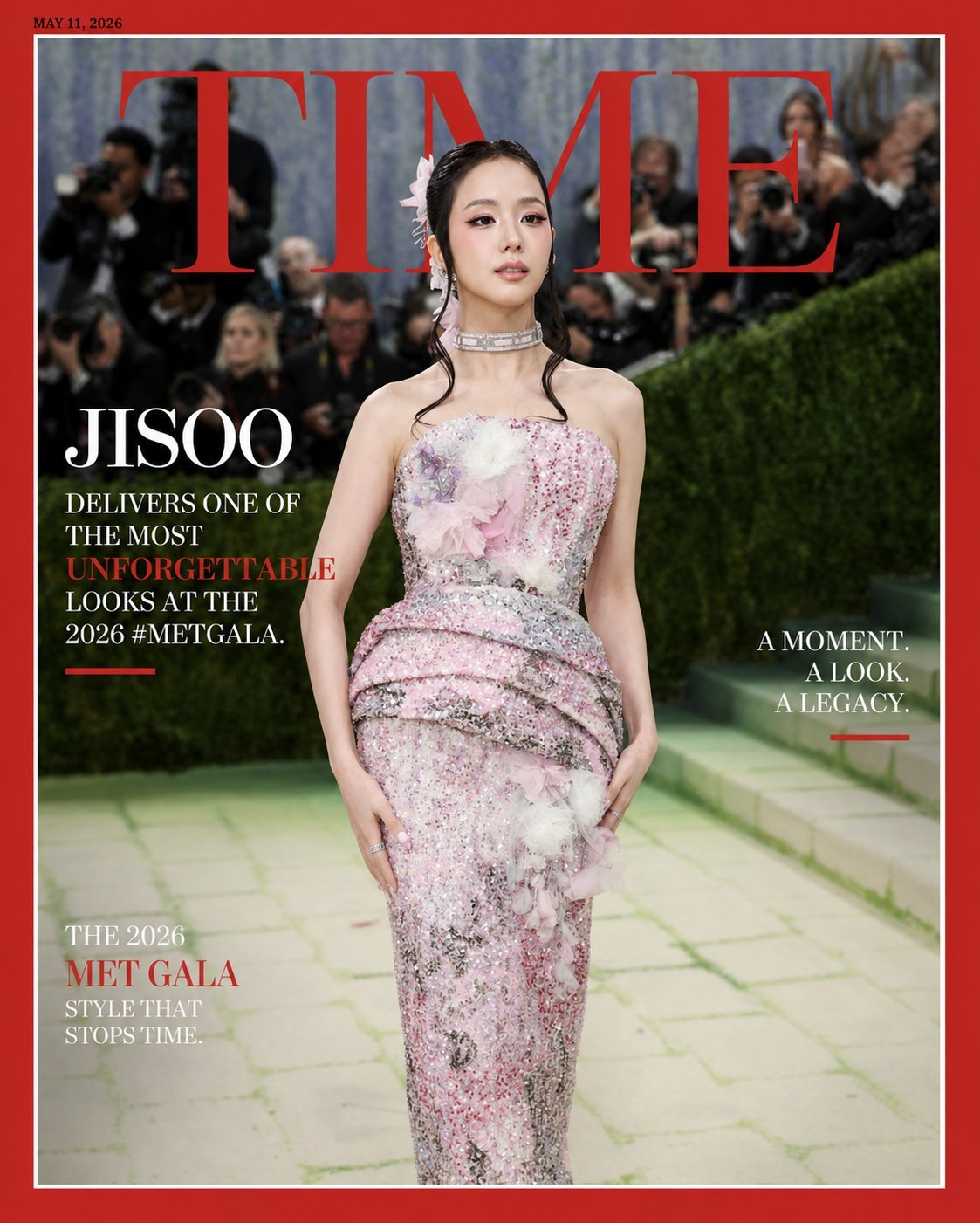 《TIME》将JISOO选为2026年最令人难忘的造型之一（饭制海报）💃🏻 