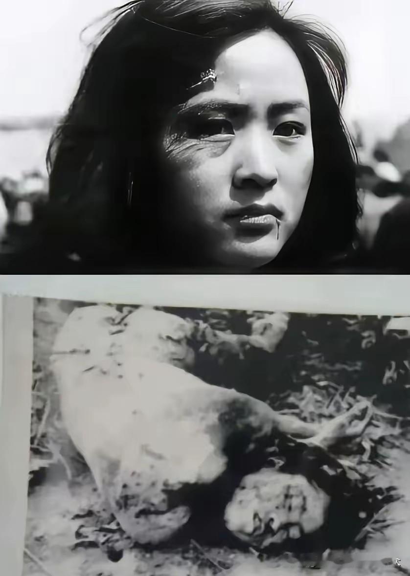 1943年，刘耀梅，被日军杀害后留下的镜头，这一张照片是由八路军战地记者叶曼之拍
