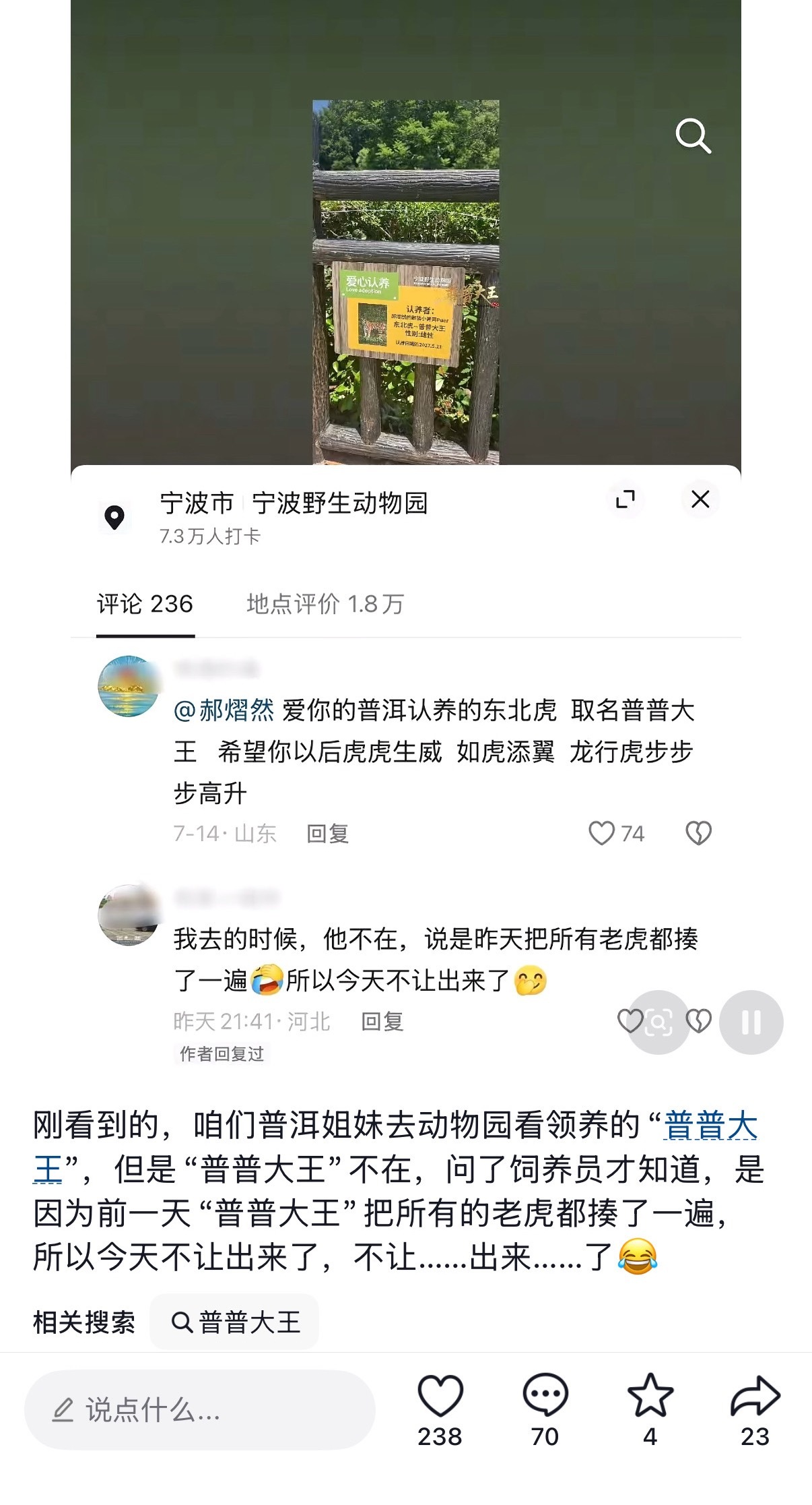 啊啊啊啊啊啊啊啊啊啊啊怎么这么搞笑  普普大王怎么这么霸道果然是大王🐯 