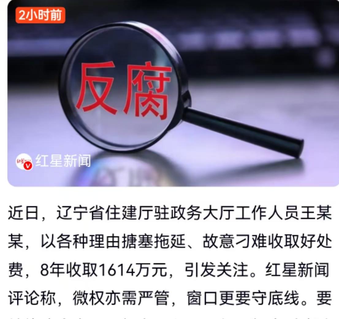 在辽宁省住建厅驻政务大厅的窗口，一位名叫王某某的工作人员，用8年时间上演了一出荒