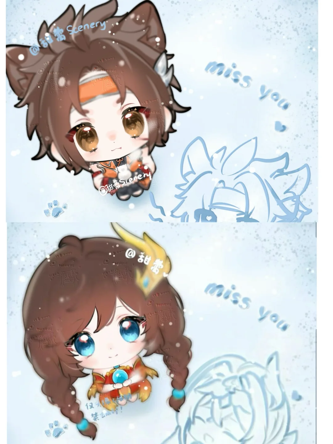 就！要！策！乔！猫！猫！右滑双皮肤情头✨✨ 画了策乔猫猫，这次终于和原...