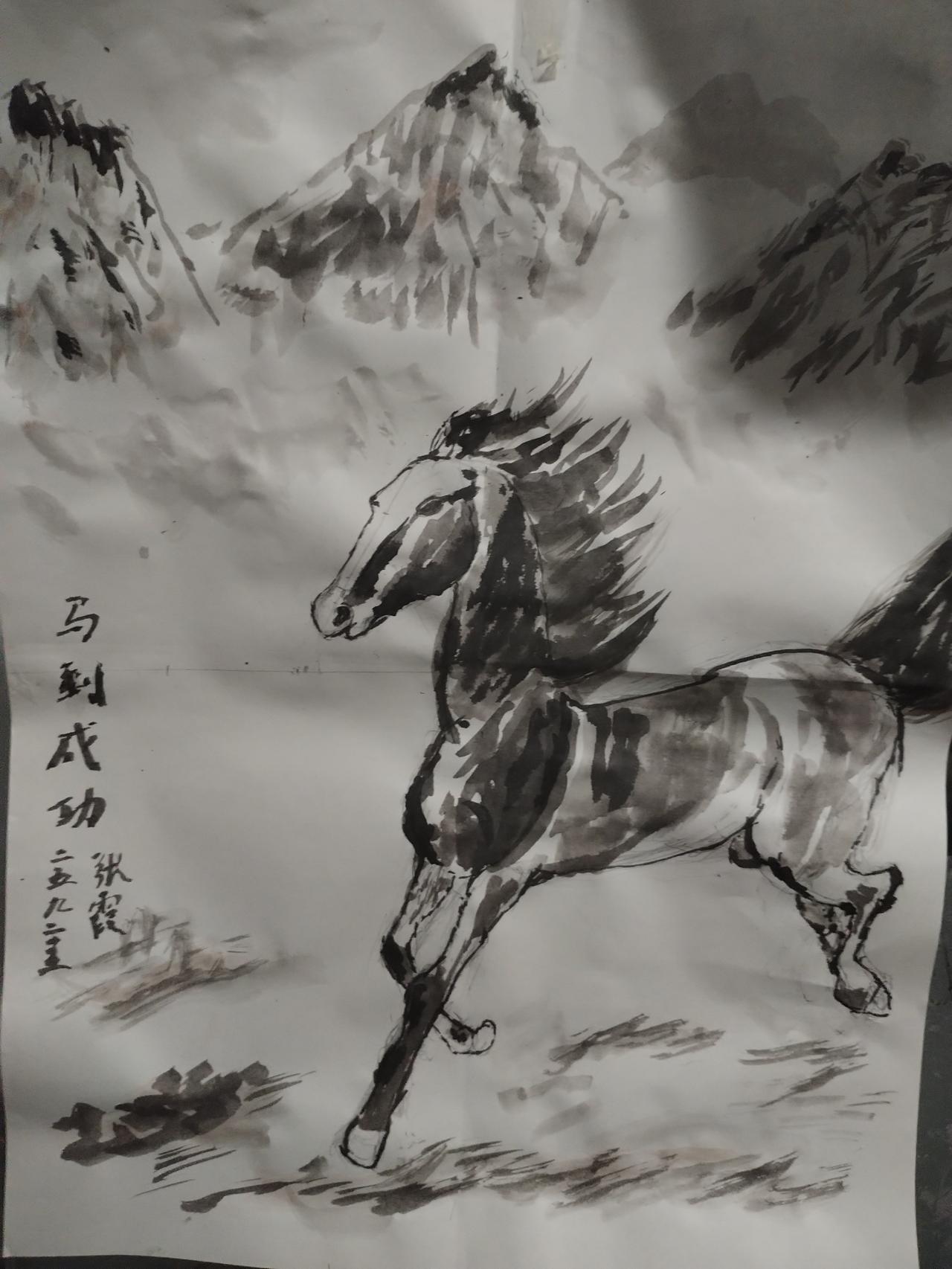 妻学了二十天的画作