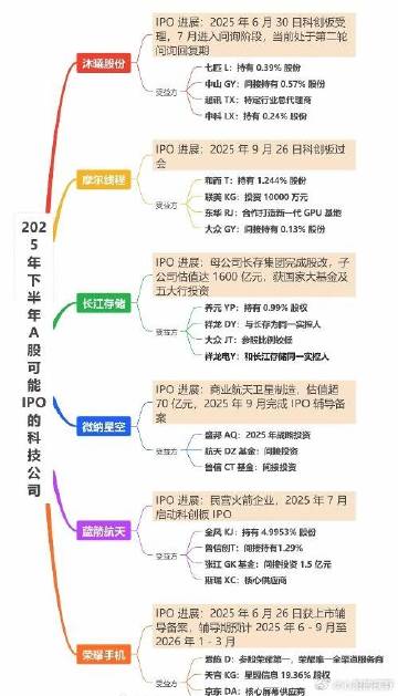 下半年可能ipo的科技公司。