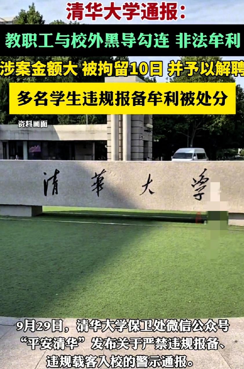 清华师生当“黄牛”被抓
2个教职工还拘了
连学生的保研资格都没了？
这哪是贪小利