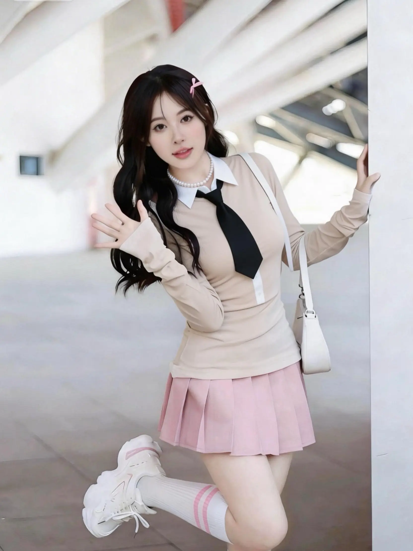 甜妹学院风。      韩系学妹申请出战。这套学院风也太减龄了吧！！！