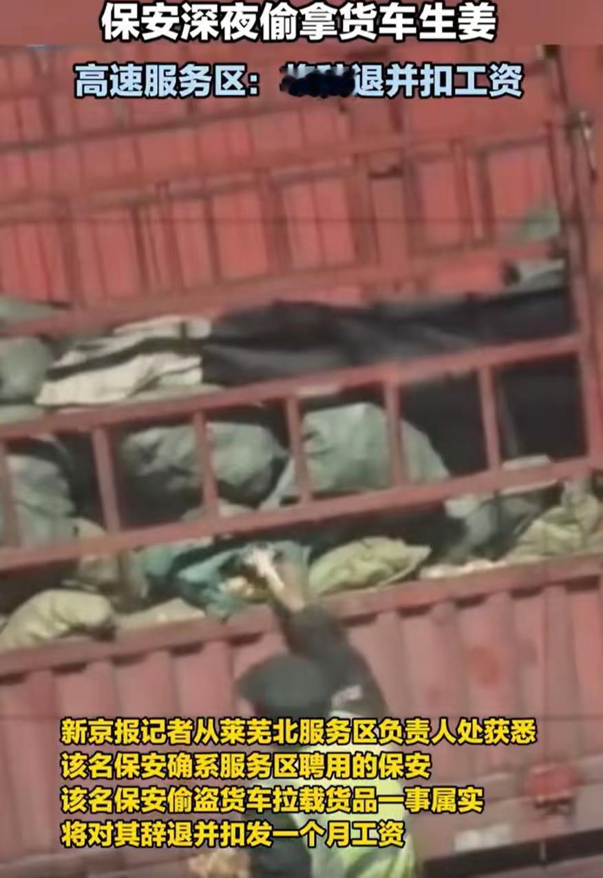 山东莱芜，一位大车司机跑高速时把车停在服务区，半夜起夜时，突然看到两名穿着保安衣