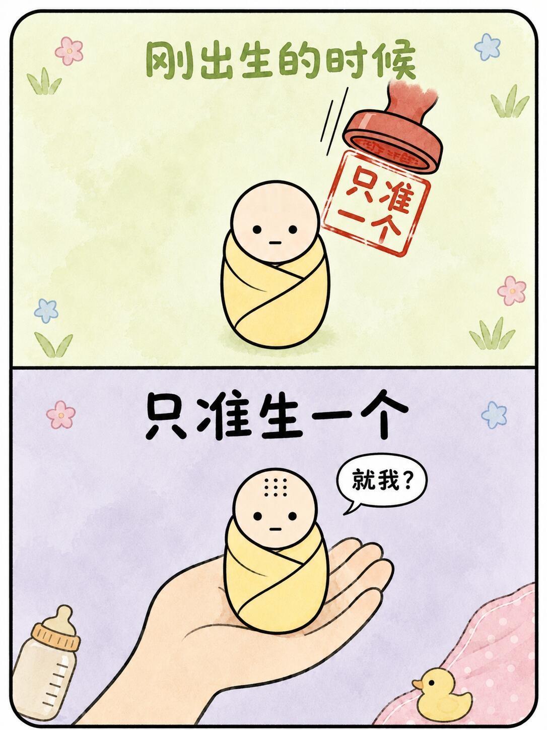 8090后的时代红利！ 
出生只能一个👶，等到我们能生的时候，又催三胎🍼?
