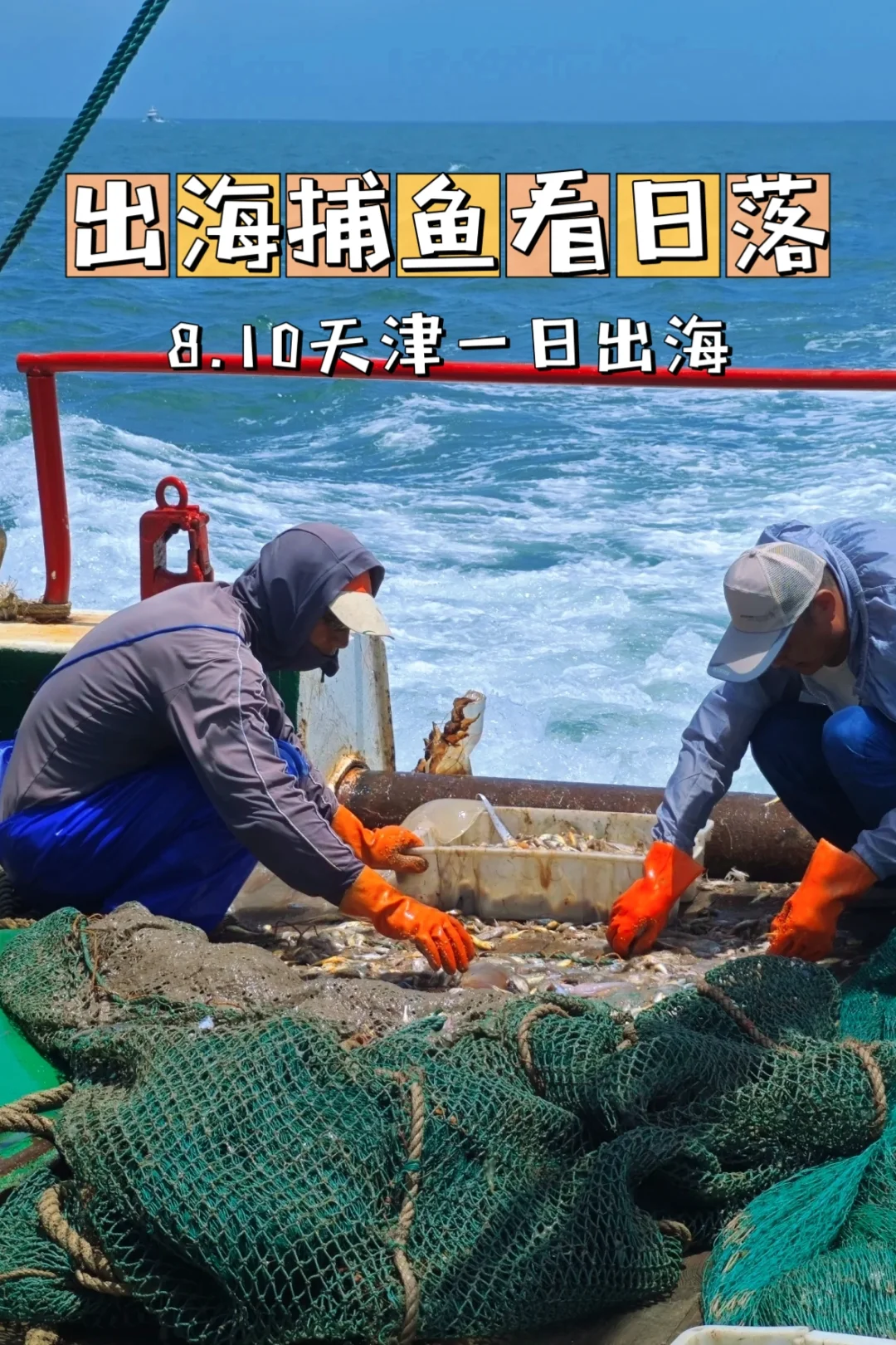 周六天津一日出海捕鱼看日落来啦🎈