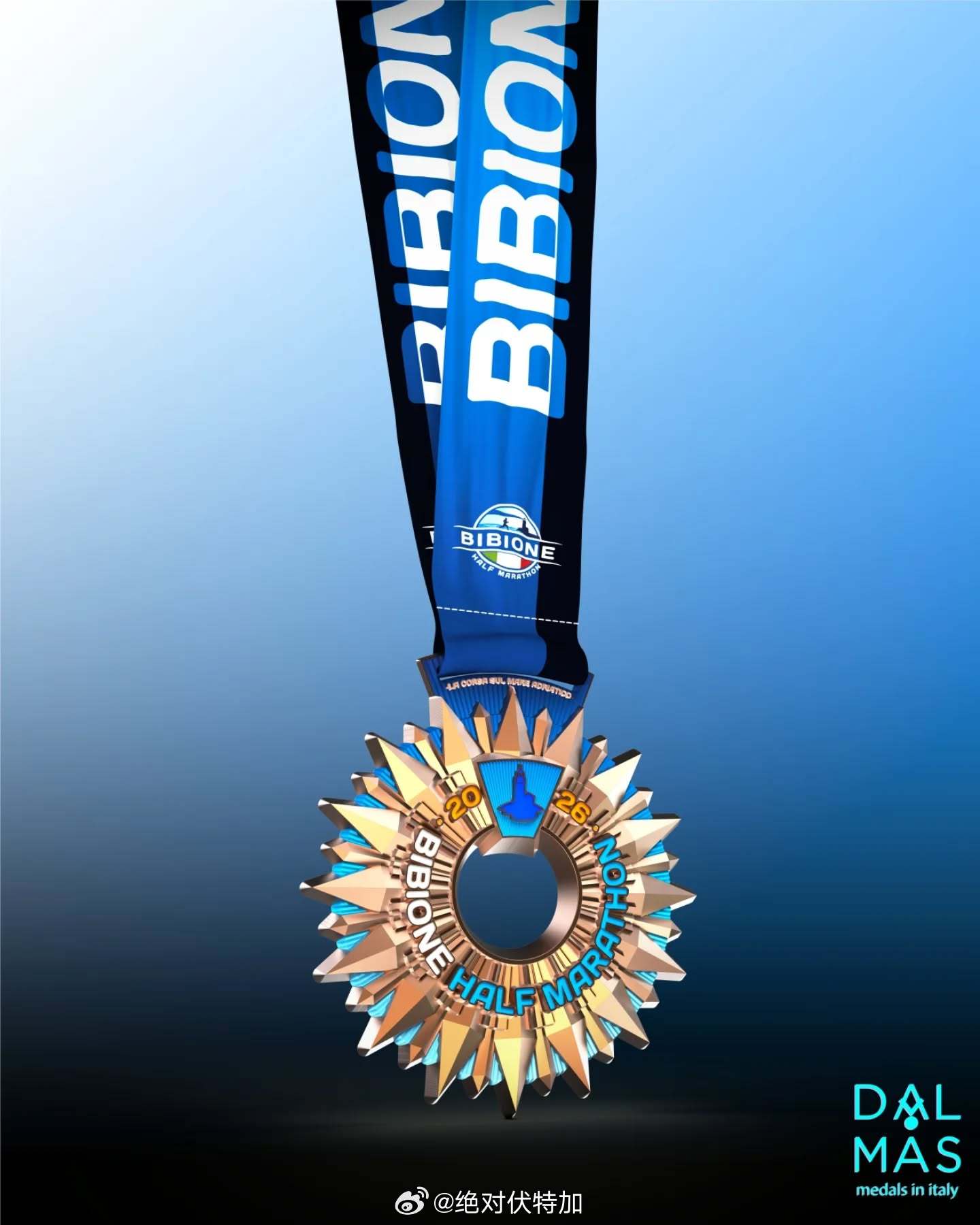 Bibione 比比翁半程马拉松奖牌。比比翁是意大利北部海滨度假胜地。跑步 奖牌