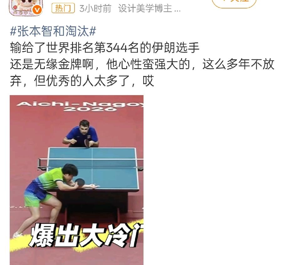 张本智和和王楚钦还挺像的[呲牙]

你以为他不会赢的时候，他赢了。你以为他稳赢的
