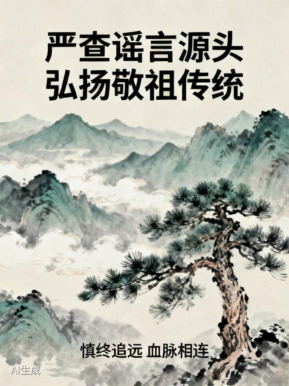 现在经常有一代不上三代坟的谣言，我觉得应该严查这个说法是从哪里传出来的，必须严加