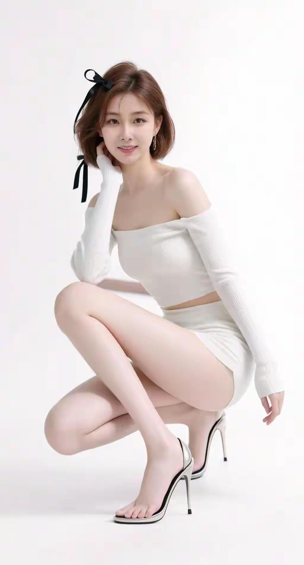 标准的美女！
如果说有瑕疵，
一个是不清晰，但远观更有感觉！
一个是可能是AI，