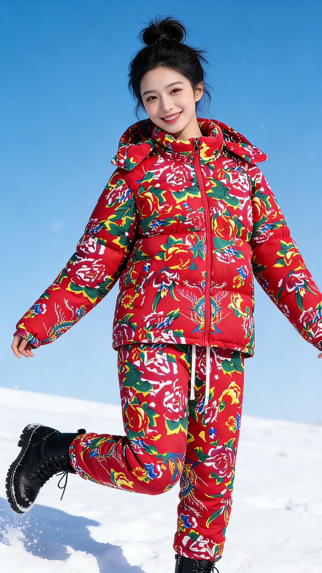 雪色里的红焰
 
冬日的蓝天澄澈得像一块刚擦拭过的蓝宝石，没有一丝云絮沾染，只把