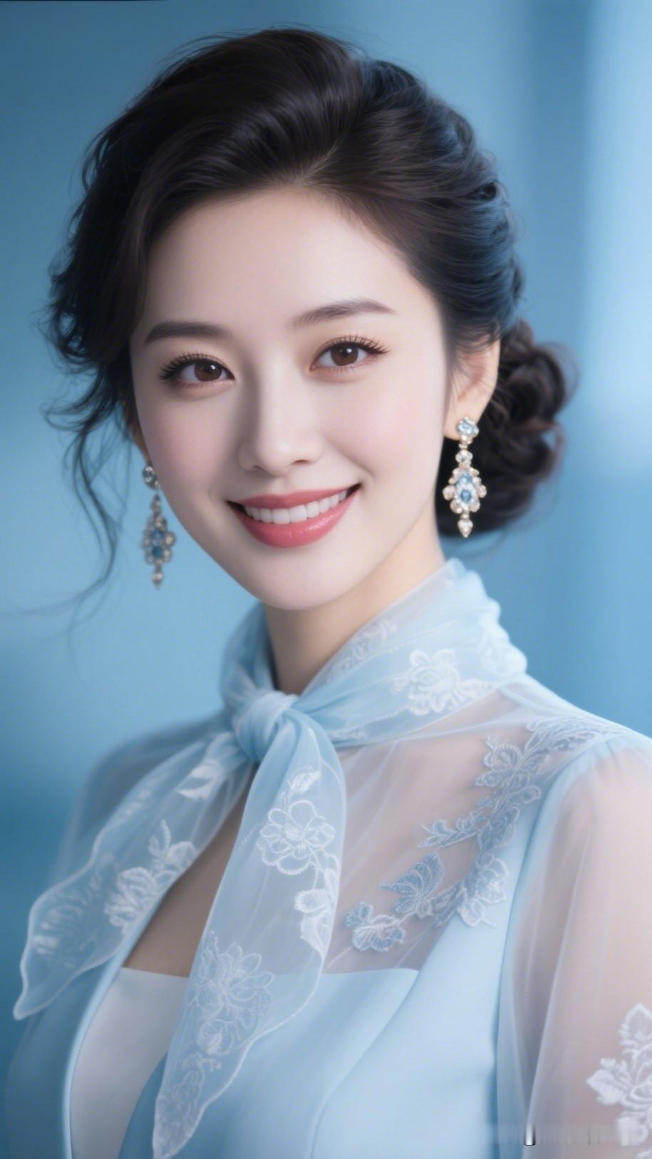 温柔蓝调，优雅气质，宛如画中仙子。女人最耐看的长相是什么样的