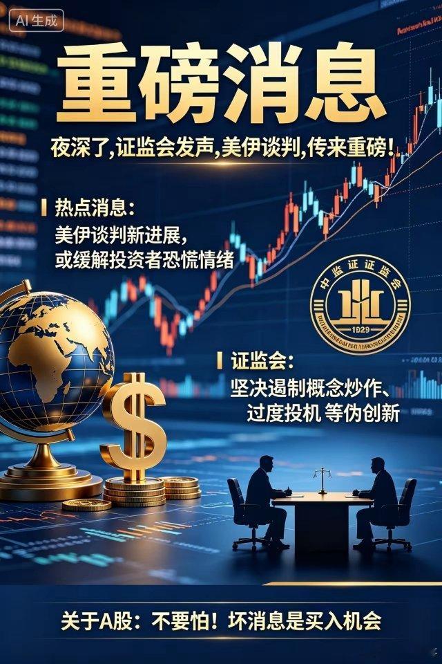 美伊问题谈判 夜深了,证监会发声,美伊谈判,传来重磅！一、热点消息①美伊谈判传出
