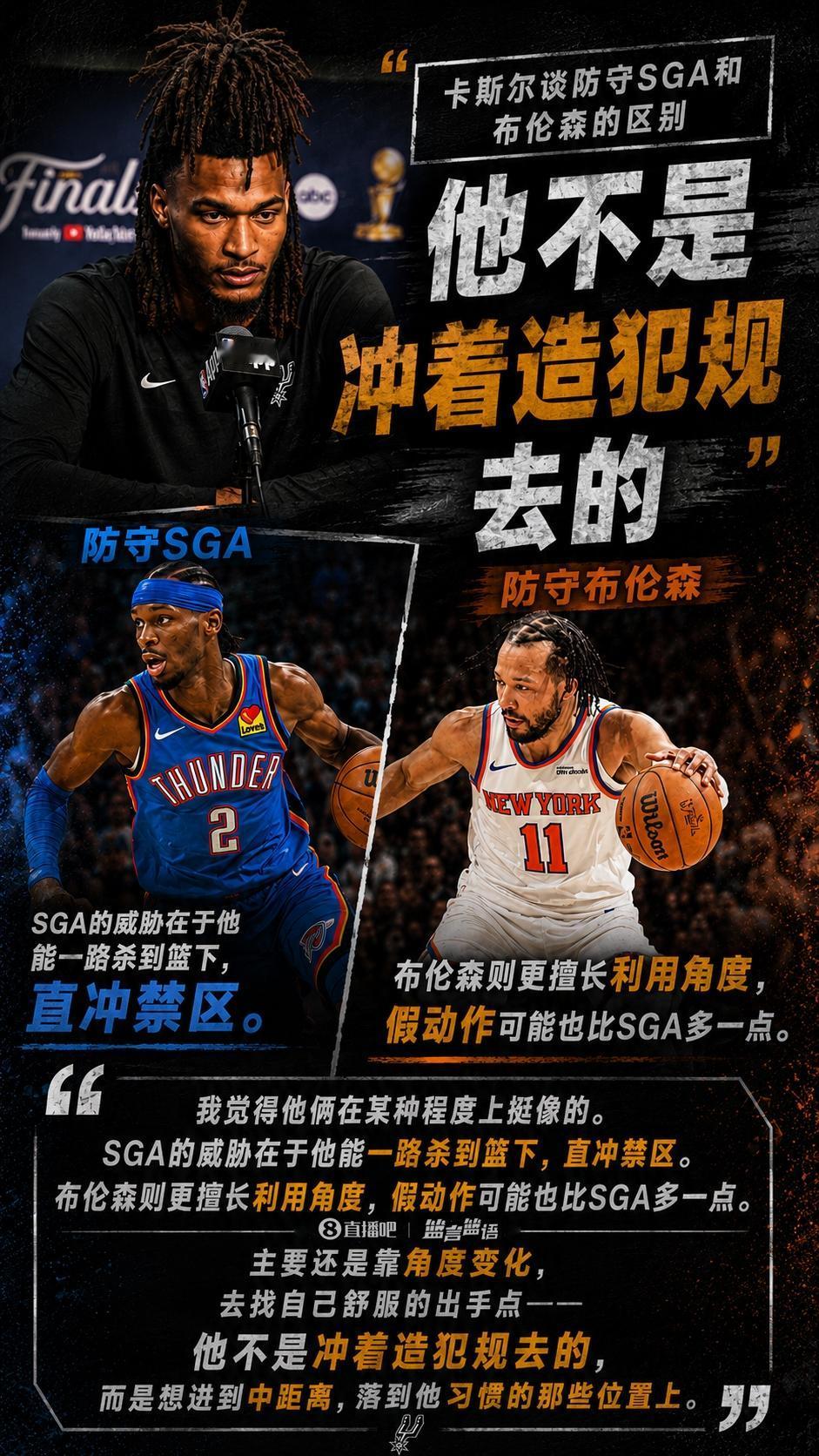 只有真正的英雄才能得到对手的尊重……
看看耿直男孩卡斯尔对SGA和布伦森这两位M