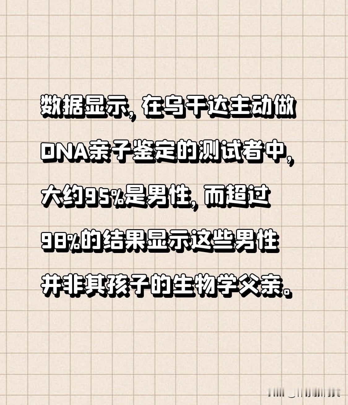 全国男子98%是非亲生子女，当地呼吁：不要去做亲子鉴定。这个国家的男子得有多悲催