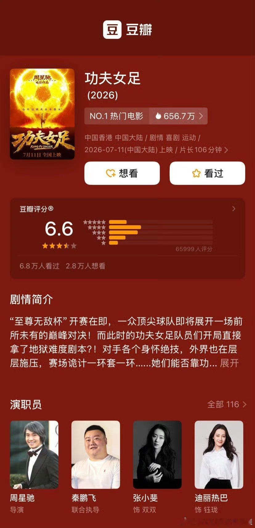 周星驰功夫女足豆瓣开分豆瓣已经不在是权威的了，粉圈都知道的，因为豆瓣谁都可以，但