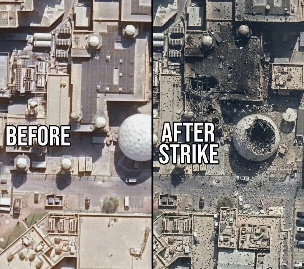 美国的AN/FPS-132 Block雷达遭到了伊朗“沙赫德”（小摩托）无人机的