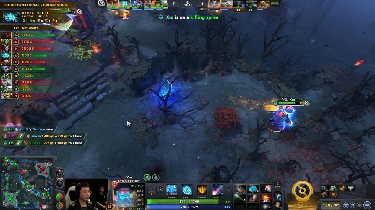 DOTA2TI15 瑞士轮0-1组VG对阵HULIGANI战队BO3第一局，经过