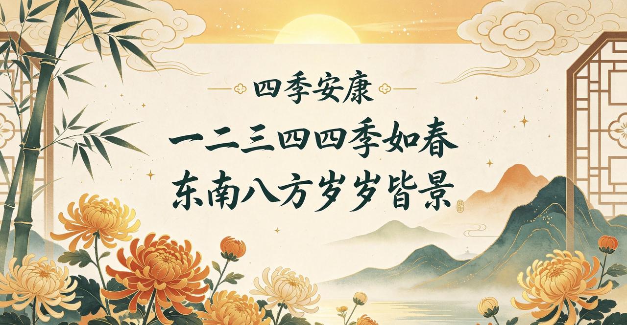 上联：一二三四四季如春，诚邀下联东南八方岁岁皆景