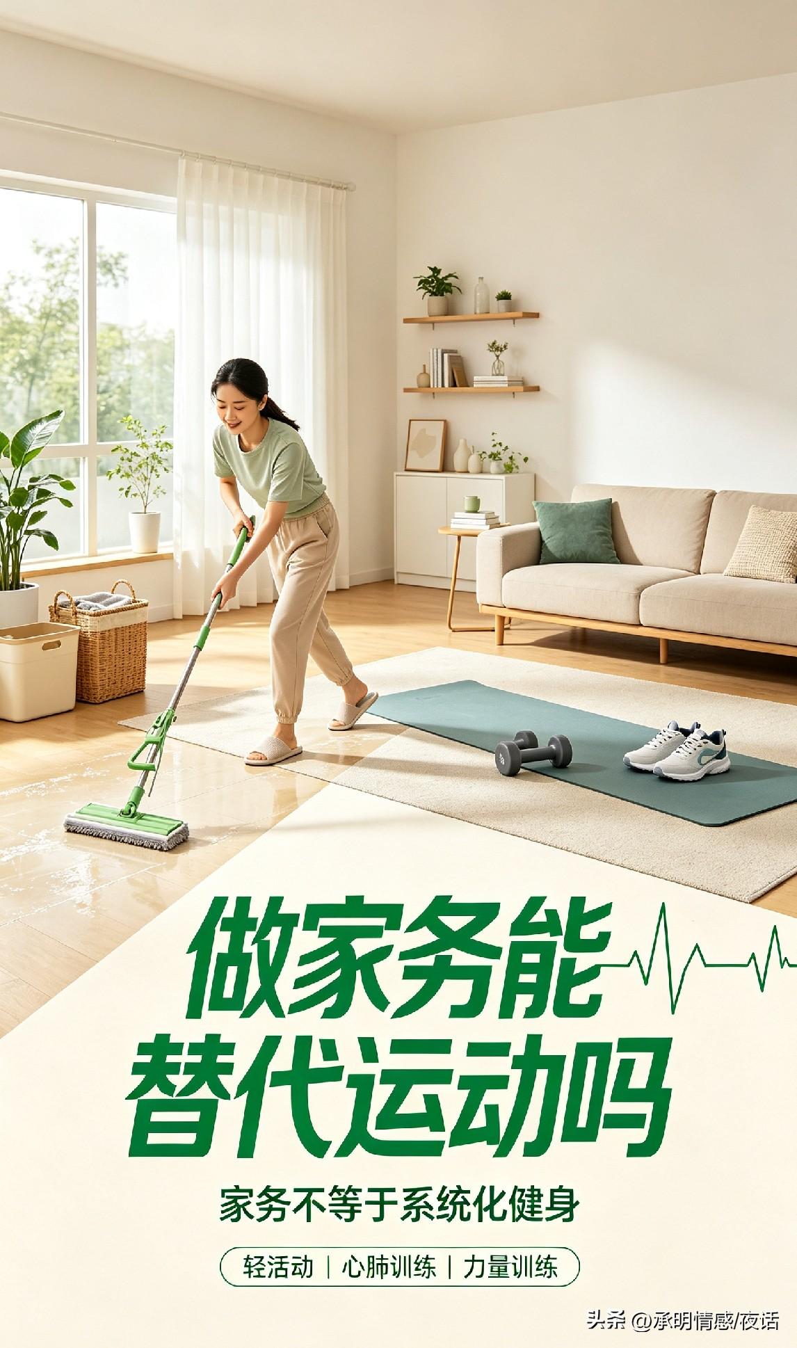 做家务算不算运动？别再混淆，二者差距其实很明显
很多人觉得天天做家务，就不用专门