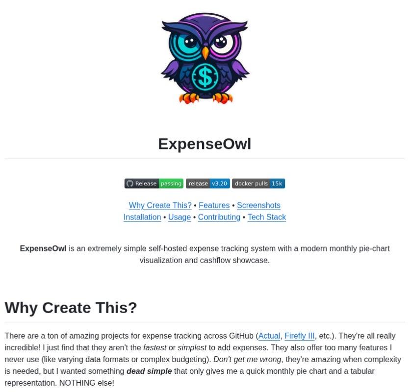 ExspenseOwl 带有饼图的自托管费用跟踪器编程严选网 大模型 人工智能