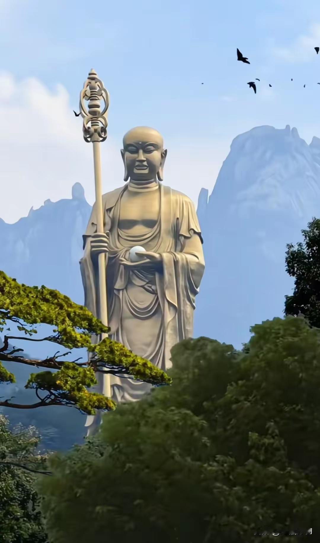 九华山地藏王菩萨手心捧着一颗巨大的宝珠，据当地监测每年中元节当地，菩萨手心宝珠的