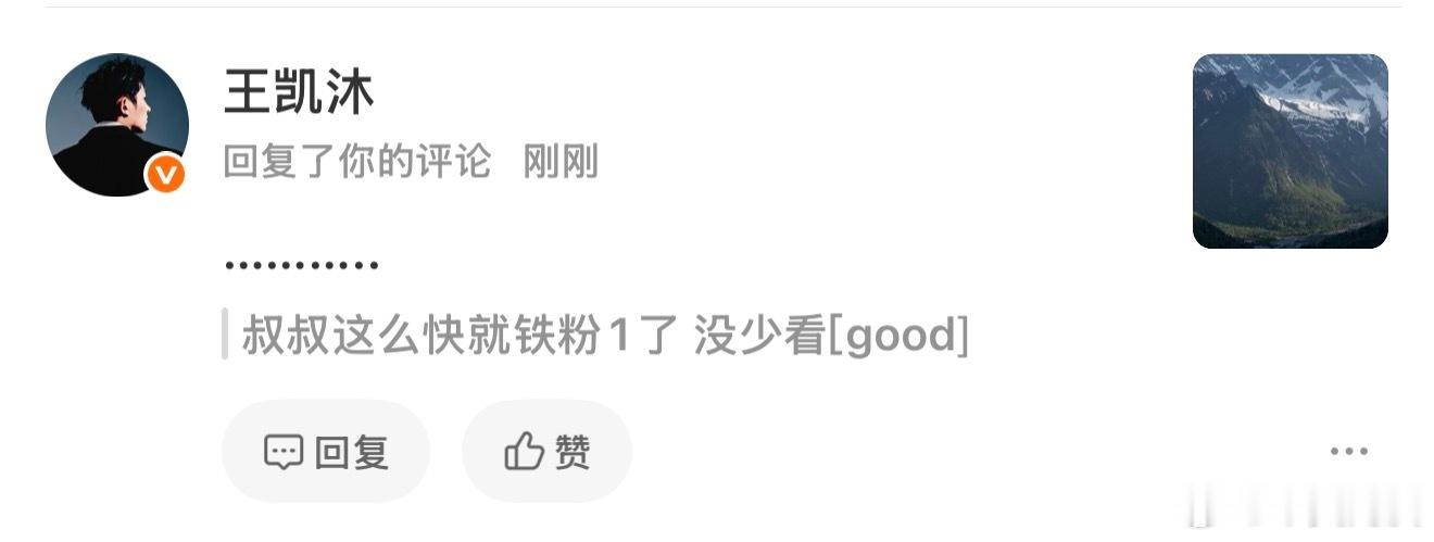 王凯沐啥意思？送我和面条子同款回复？ 
