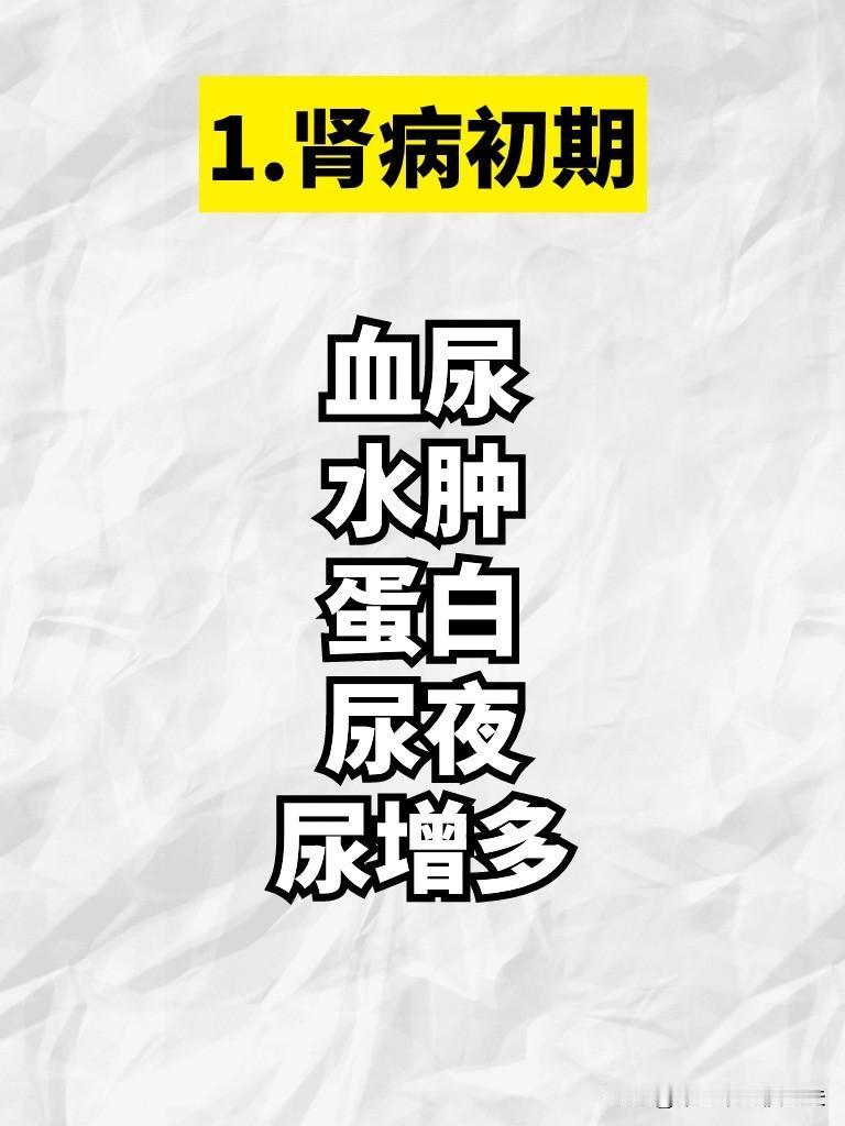 1.肾病初期
血尿水肿蛋白尿夜尿增多
2.肾病中期
大量蛋白尿
血尿
水肿蔓延夜