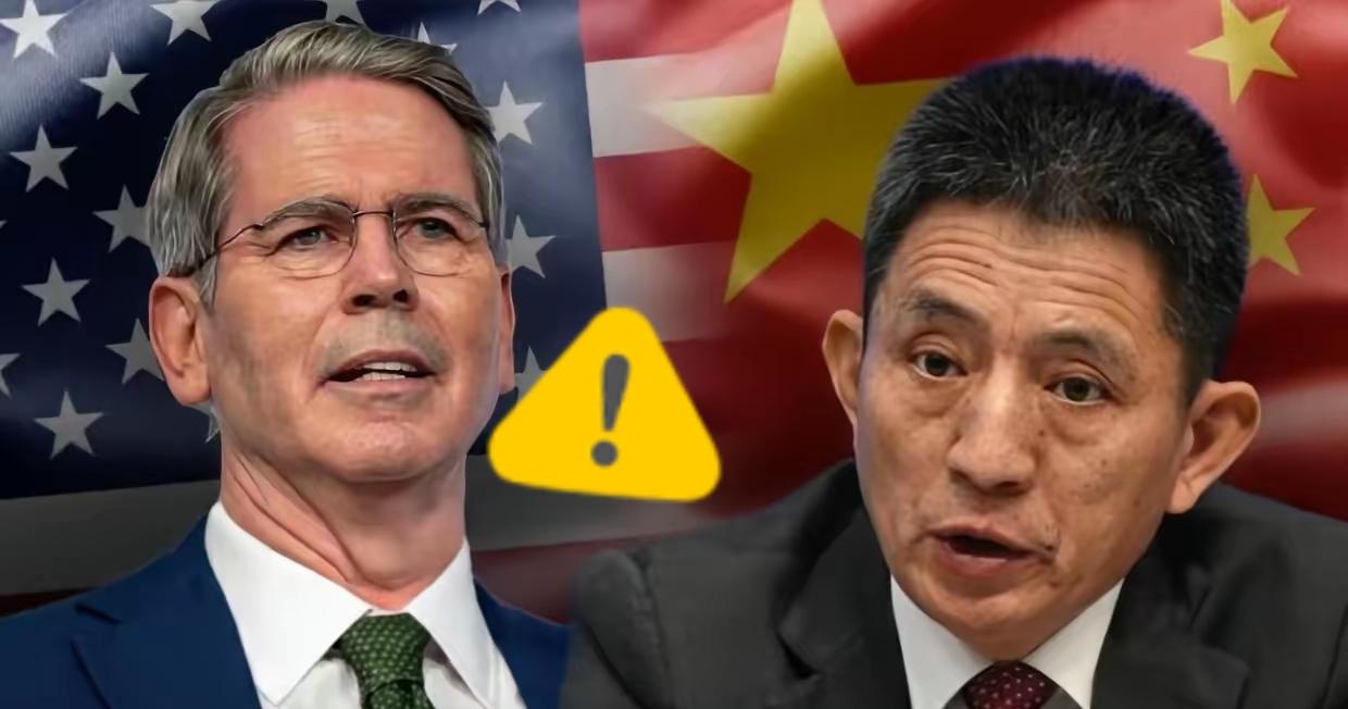 习惯了别人对他点头哈腰的贝森特，显然适应不了我们的强势！
那位西装笔挺，戴着金丝