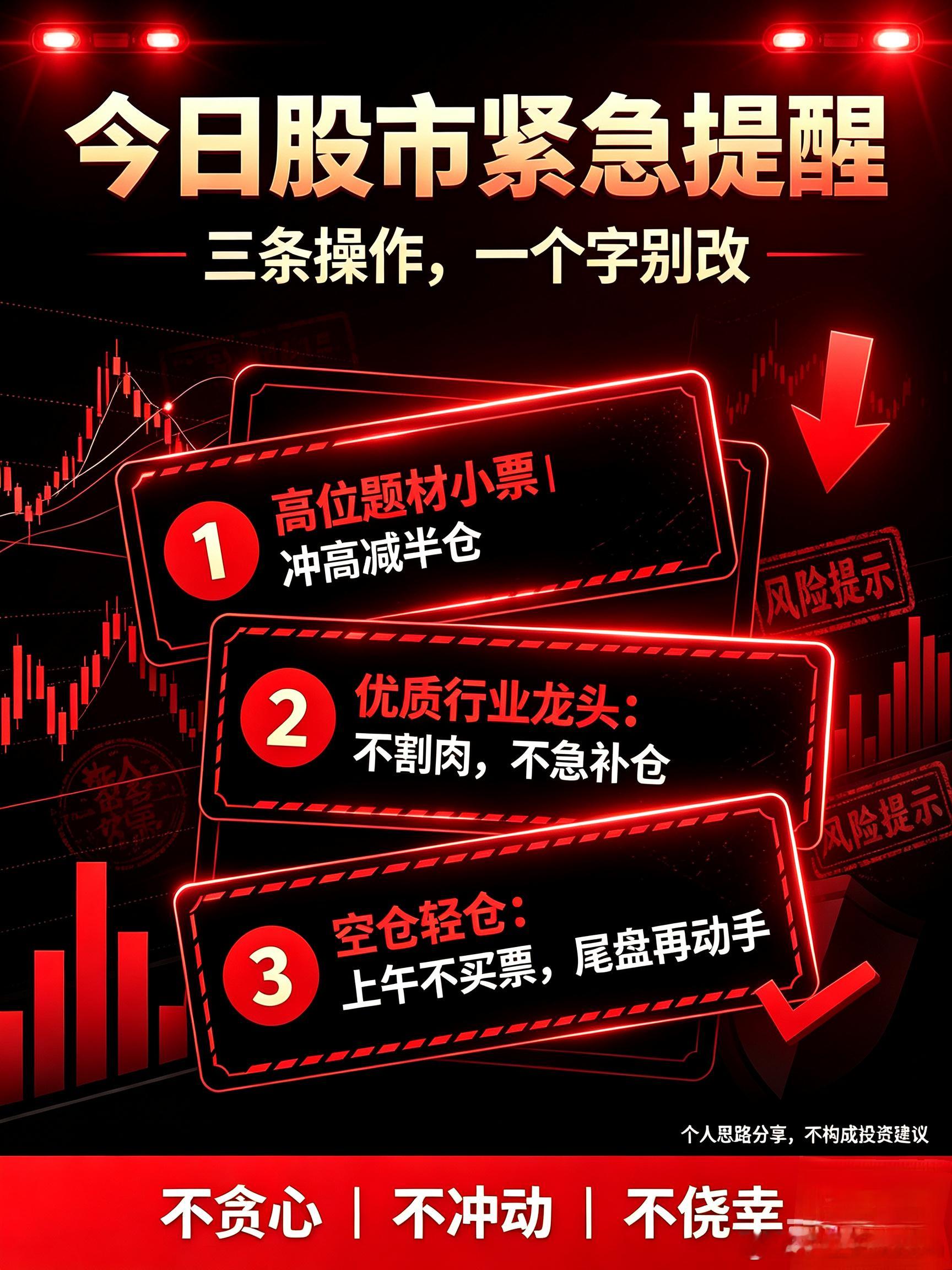 所有人注意！今日股市，就3个明确操作，一个字别改，照着做别划走！没有多余废话，全