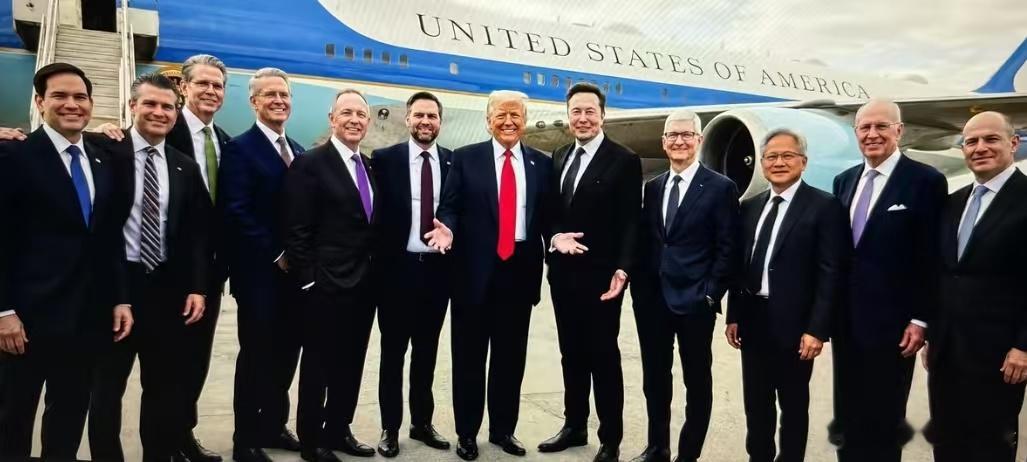 欢迎特朗普访问中国大佬们的合影 ！AI生成的也很帅啊 北京